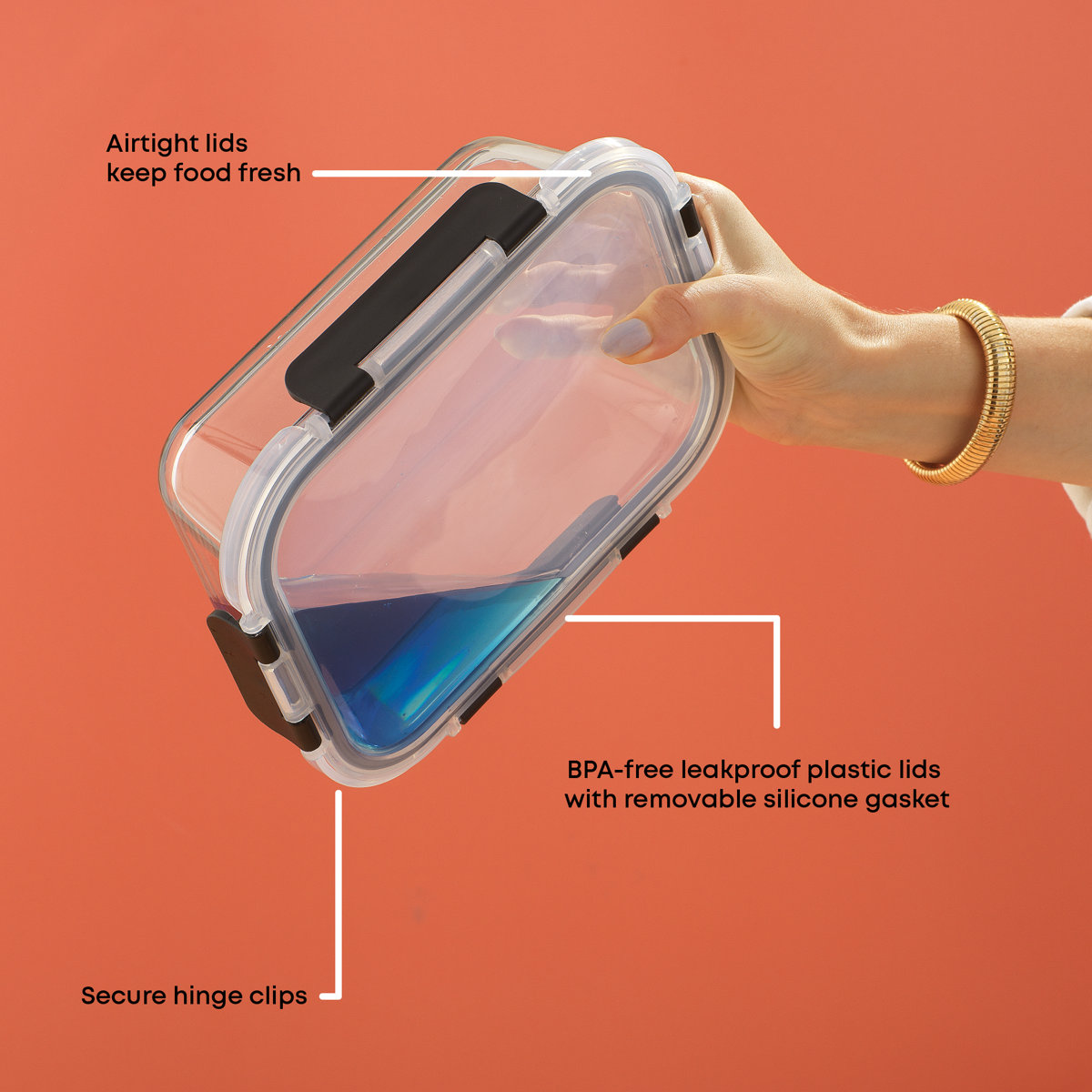 JoyJolt 10-Piece Glass Food Storage Container (Set of 5)